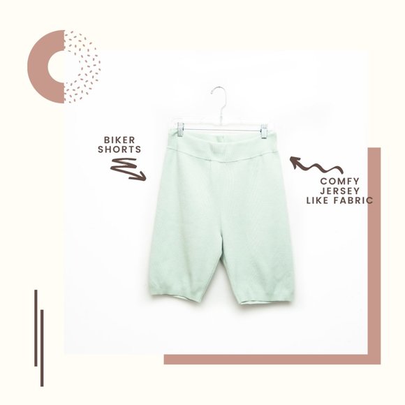 Aritzia Wilfred Biker Jersey Shorts Mint Color - Picture 1 of 6